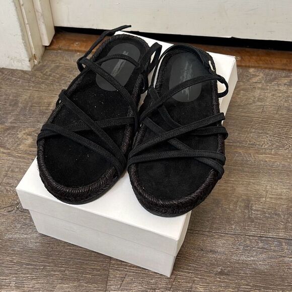 Brochu Walker Dawson Espadrilles in Onyx Black Strappy Gladiators Size 10 NIB - Picture 2 of 7